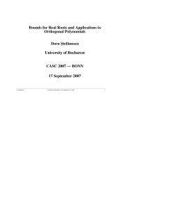 Bounds for Real Roots and Applications to Orthogonal Polynomials