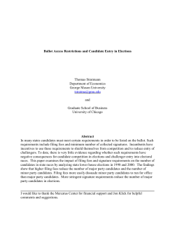 Ballot Access Restrictions and Candidate Entry into Elections
