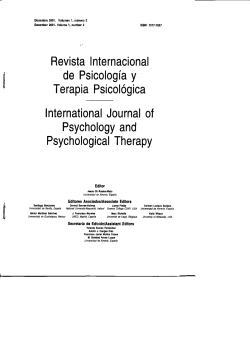 Revista lnternacional de Psicologfa y Terapia Psicol6gica