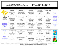 M. S. Menu - Berkeley School District 87