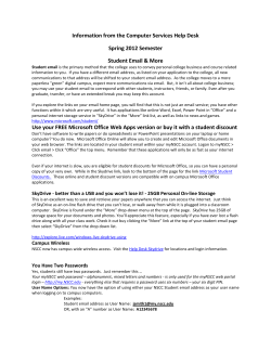 Information from the Computer Services Help Desk Spring 2012