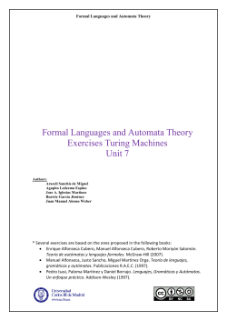 Formal Languages and Automata Theory Exercises - OCW
