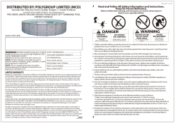 2011 Pro-Series Round Frame Pool Manual