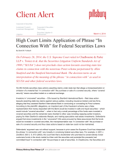 High Court Limits Application of Phrase &ldquo;In Connection With&rdquo; for