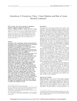 Glutathione S-Transferase Theta 1 Gene Deletion and Risk of Acute