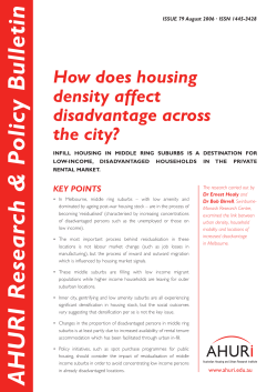 How does housing density affect disadvantage across the city?
