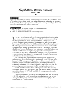 Illegal Aliens Receive Amnesty