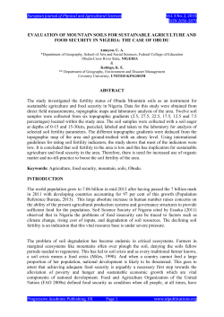 EVALUATION OF MOUNTAIN SOILS FOR SUSTAINABLE