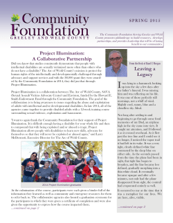 Spring 2015 - The Community Foundation Serving Greeley and