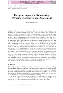 European Agencies Rulemaking: Powers, Procedures and