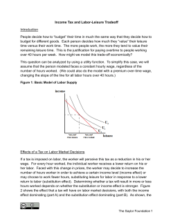 Income Tax and Labor-Leisure Tradeoff Introduction People decide
