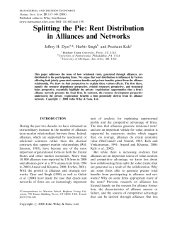 Splitting the Pie: Rent Distribution in Alliances and Networks