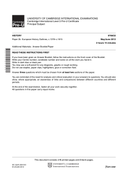 UNIVERSITY OF CAMBRIDGE INTERNATIONAL EXAMINATIONS