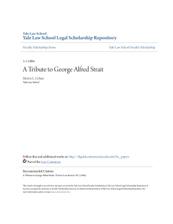 A Tribute to George Alfred Strait