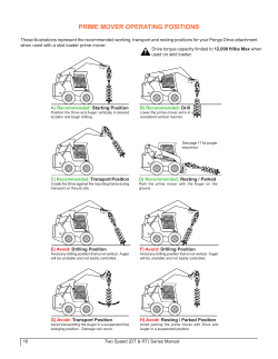 prime mover operating positions