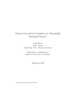 Online Concealed Correlation by Boundedly Rational Players1