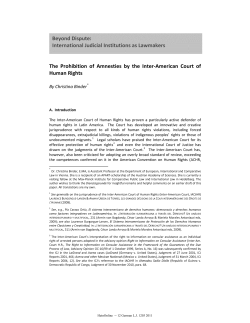 The Prohibition of Amnesties by the Inter