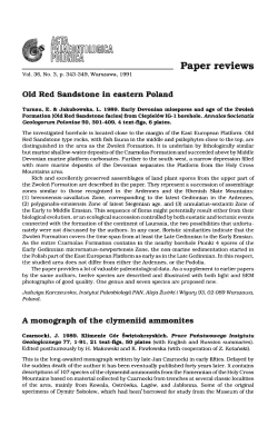 Old Red Sandstone in eastern Poland A monograph of the clymeniid