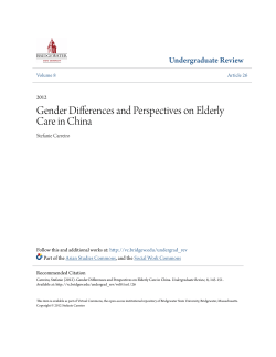 Gender Differences and Perspectives on Elderly Care in China