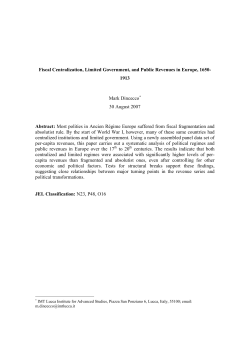 Fiscal Centralization, Limited Government, and Public Revenues in