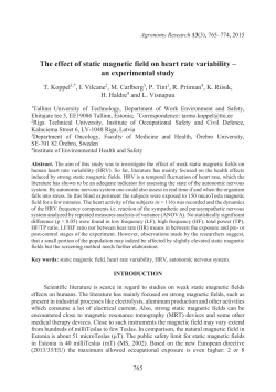 The effect of static magnetic field on heart rate variability &ndash; an