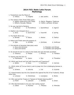 2014 FJCL State Latin Forum Mythology