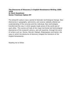 The Discourse of Discovery in English Renaissance Writing 1500