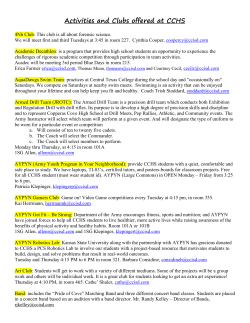 Activities and Clubs offered at CCHS