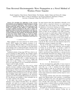 Time Reversed Electromagnetic Wave Propagation as a Novel