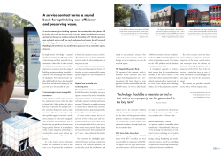 A service contract forms a sound basis for optimising cost