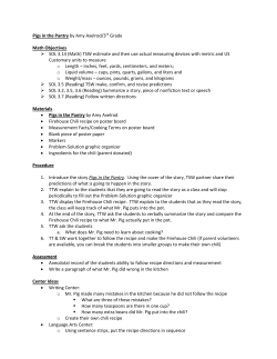 Pigs in the Pantry by Amy Axelrod/3rd Grade Math Objectives SOL