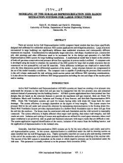 Modeling of Sub-Slab Depressurization (SSD) Radon Mitigation