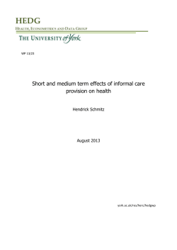 Short and medium term effects of informal care provision on health