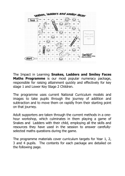 Snakes, Ladders and Smiley Faces Maths Programme