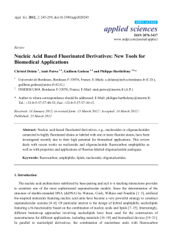 Nucleic Acid Based Fluorinated Derivatives: New Tools for