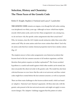 The Three Faces of the Genetic Code