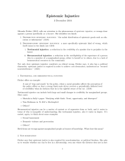 Epistemic Injustice - MIT OpenCourseWare