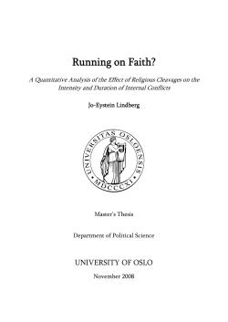 Running on Faith - Peace Research Institute Oslo