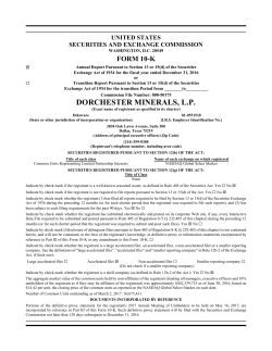 FORM 10-K - Dorchester Minerals, LP