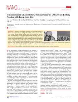 Interconnected Silicon Hollow Nanospheres for Lithium