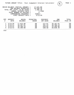FUTURE AMOUNT TITLE: Post Judgement Interest Calculator