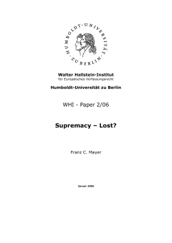 Supremacy &ndash; Lost?