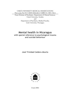 on mental health in nicaragua