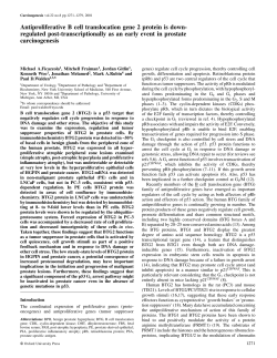 Antiproliferative B cell translocation gene 2 protein is down