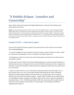 A Hubble Eclipse: Lema&icirc; tre and Censorship