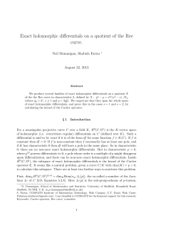 Exact holomorphic differentials on a quotient of the