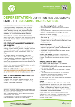 Deforestation: Definition and obligations under the Emissions