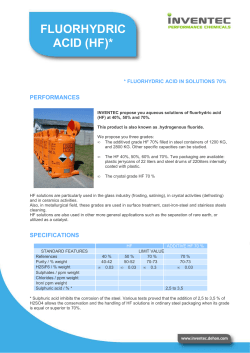 fluorhydric acid (hf) - Inventec, performance chemicals