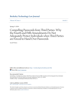 Compelling Passwords from Third Parties: Why the Fourth and Fifth