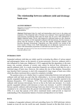 The relationship between sediment yield and drainage basin area